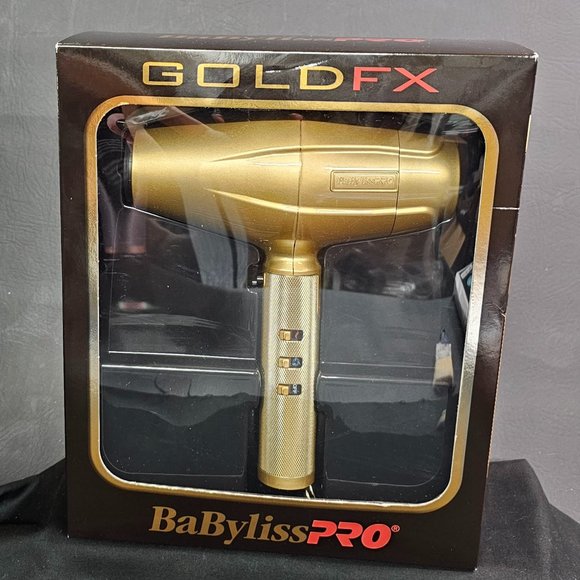 BaByliss PRO Gold FX Hair Dryer Turbo Gold Edition Professional W/Attachments NI - Picture 2 of 7